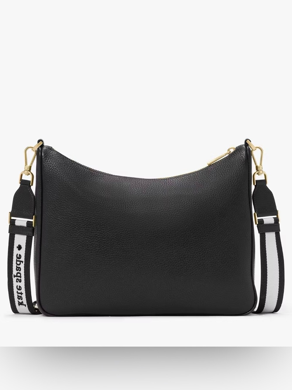 New KATE SPADE Emma Large Shoulder Crossbody Bag w/ Pouch Black Pebbled Leather - Picture 6 of 8